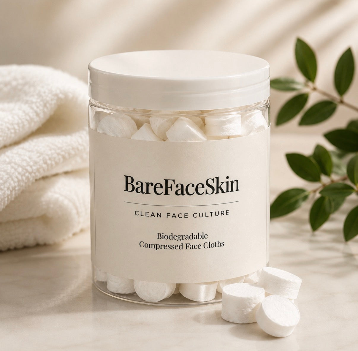 Barefaceskin Compressed Face Cloths x 100